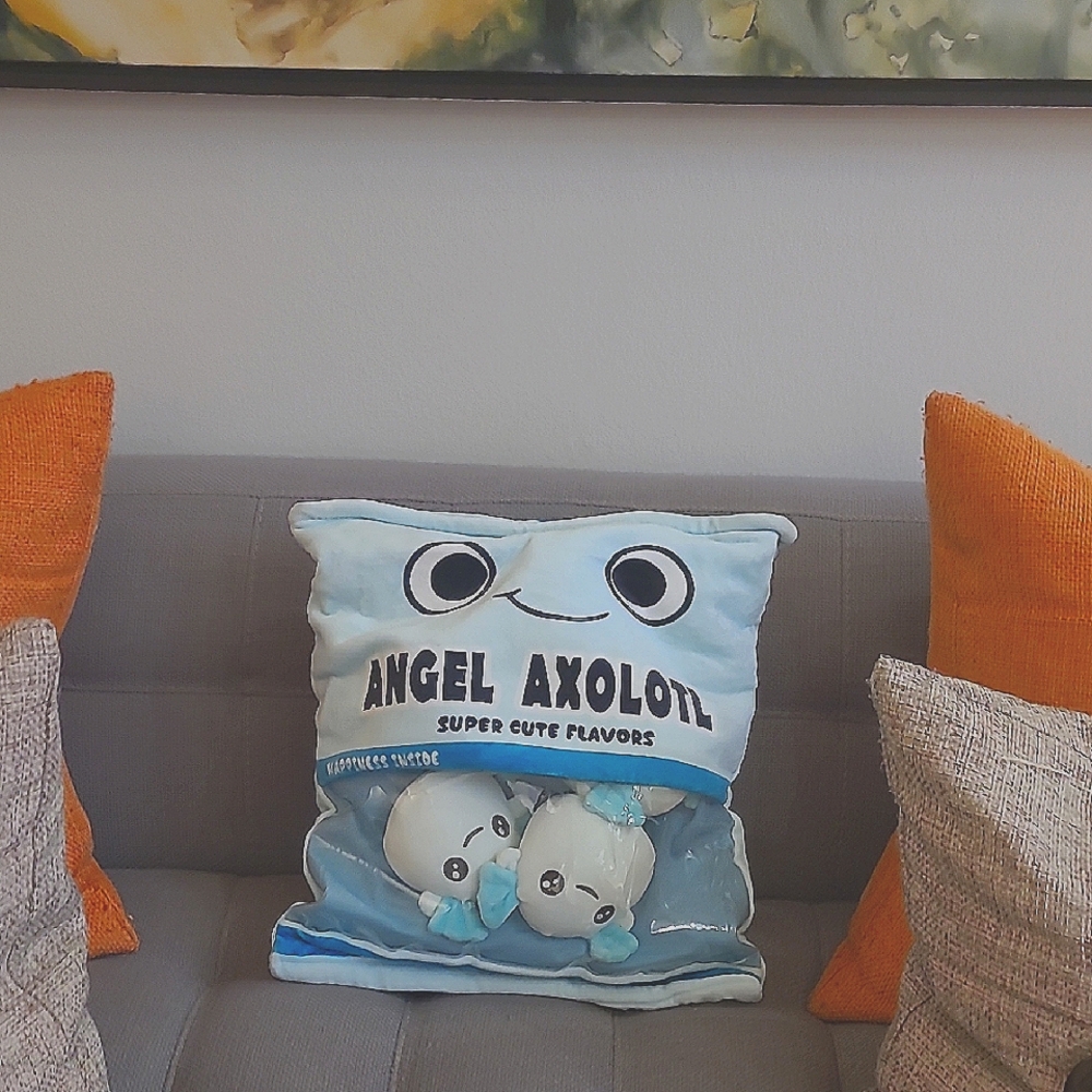 Angel Axolotl Plush Pillow